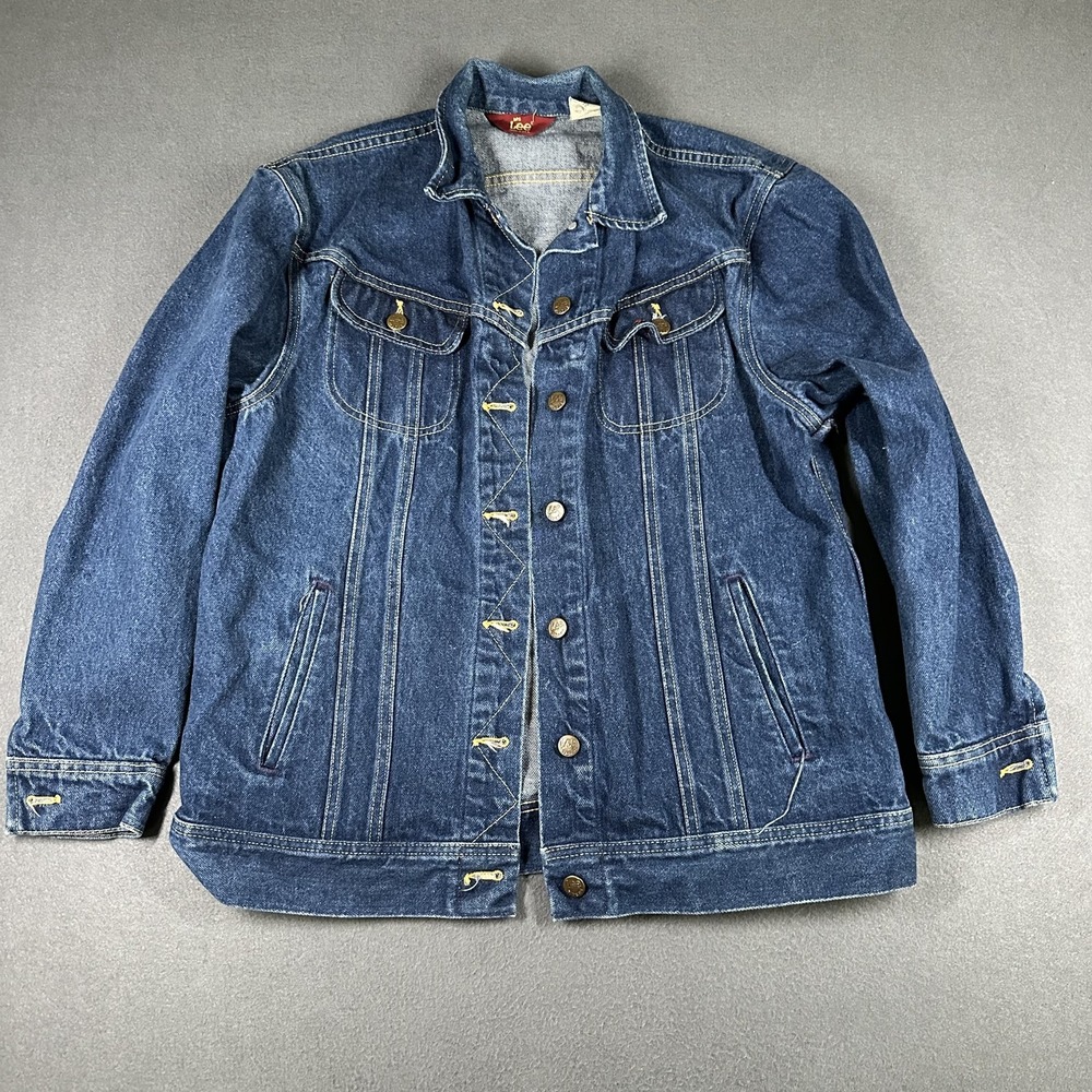 Vintage Lee Trucker Jacket Womens 11/12 Blue Denim Trucker USAโ Union Made